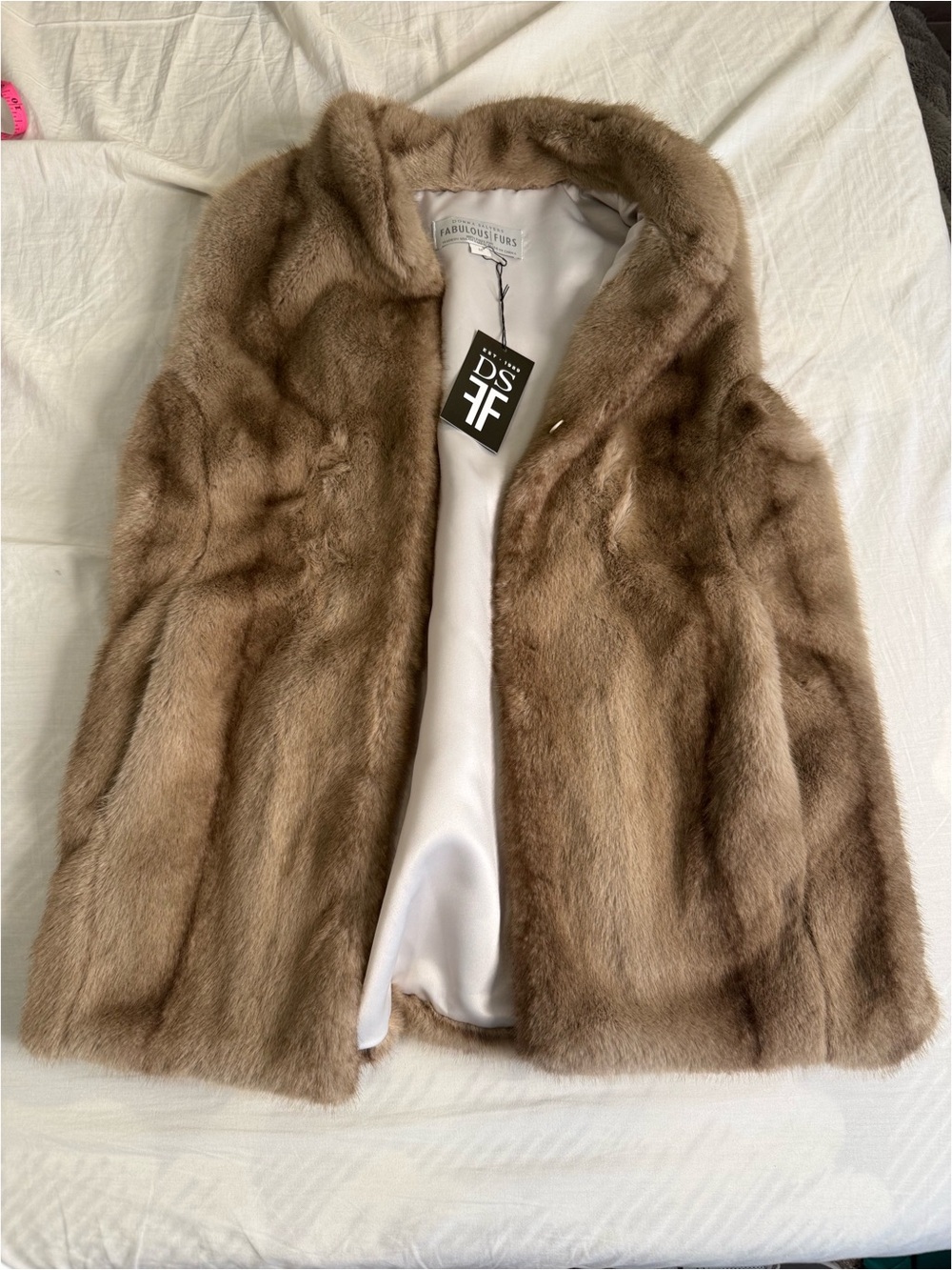 Fabulous Furs Plush Brown Fur Vest